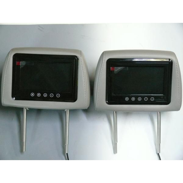 ヘッドレストモニター 2台セット TFT LCD モニター TFTヘッドレスト7インチ モニター2個セットグレー 7インチ