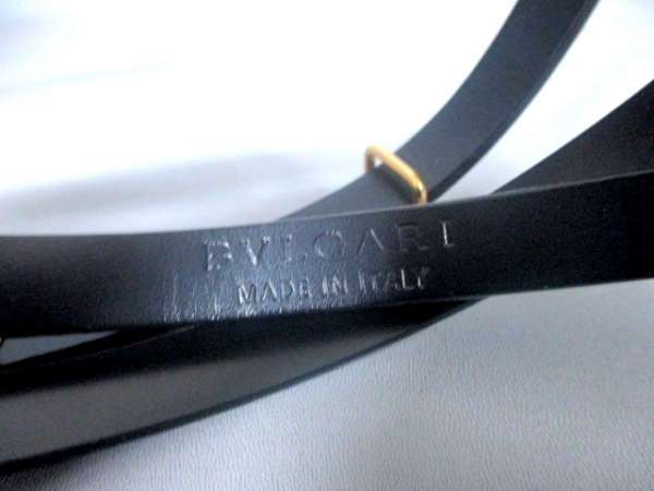 ブルガリ ベルト 美品 黒×ゴールド レザー×金属素材 BVLGARI | PIYAROM.IR