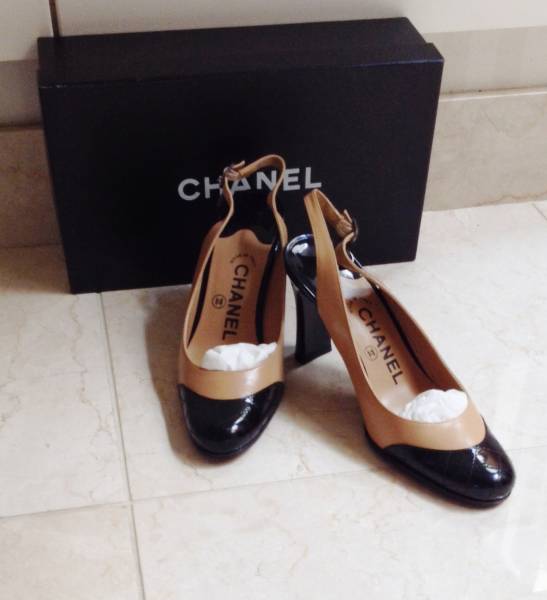 CHANEL パンプス　バイカラー　マトラッセ　シャネル　直営店