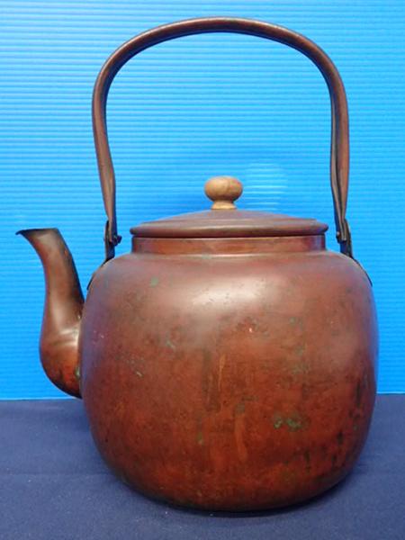 銅やかん 茶道具 茶器 煎茶 湯沸し 銅瓶 約30cm 骨董 (※現状※)