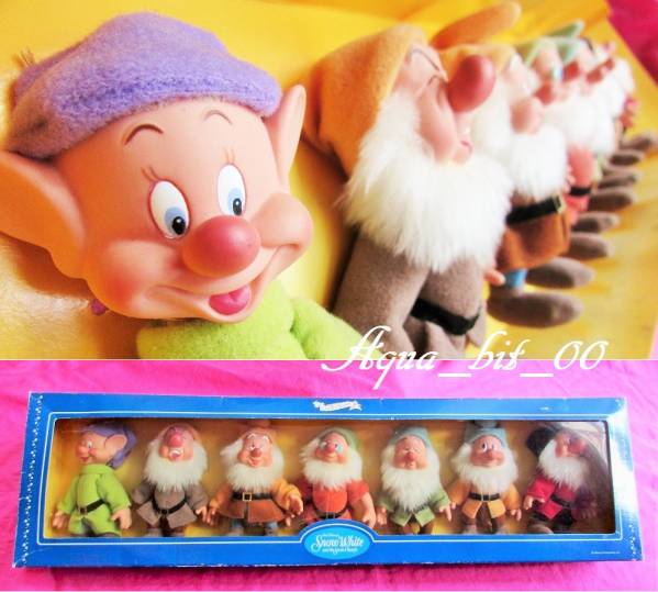 レア♪未使用白雪姫七人の小人人形ぬいぐるみセキグチ昭和レトロ