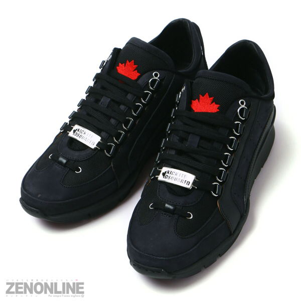 DSQUARED2 ヌバックレザーローカットスニーカー