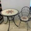 A 大きめモザイクテーブルチェア1脚 展示品 未使用 ガーデン