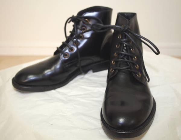 未使用 マークジェイコブス 10AWレースアップブーツ8黒 Italy製