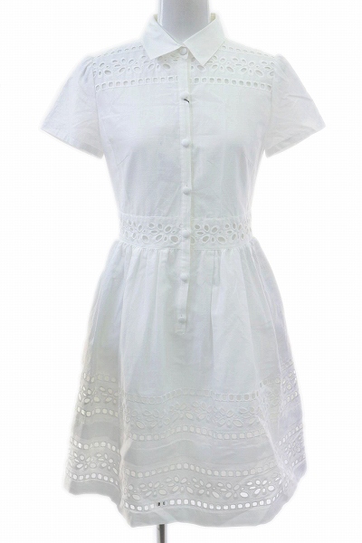 エフデ カットワークレース・フレアシャツワンピース#7■172027