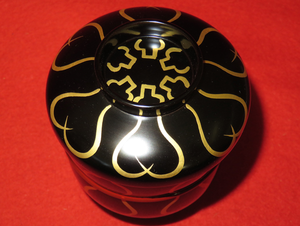 ◇茶禅]茶懐石 箸洗「黒真塗六瓢蒔絵小吸物椀」