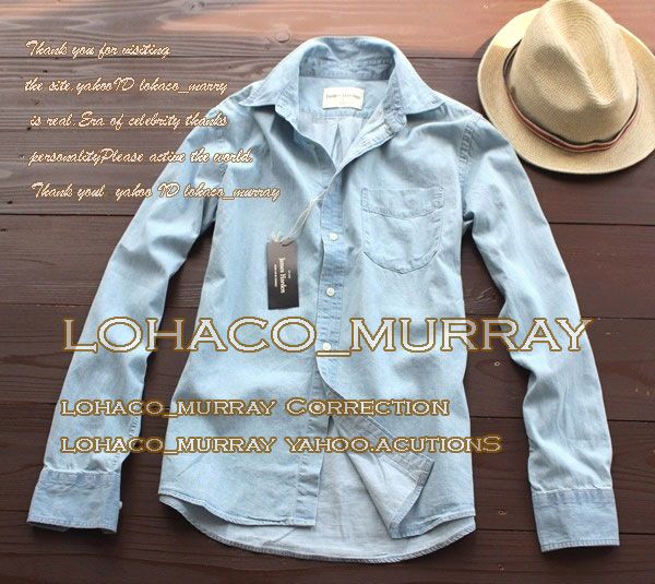 新品*欧州J.Harden*メンズ ライトデニム長袖シャツXXL(サマー)薄
