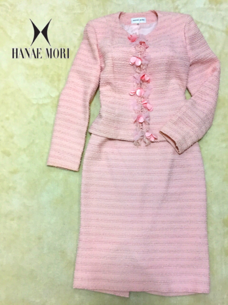 美品!HANAE MORI ハナエモリ スカート スーツ（40）セットアップ