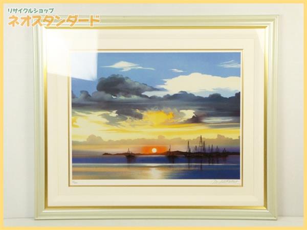 藤城清治 リトグラフ大型作品 美品真作未来へ向けての美しい橋 額付真