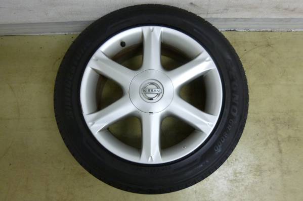 日産純正.50シーマ☆バリ山付☆7.5J+40☆レグノ225/55R17☆1本
