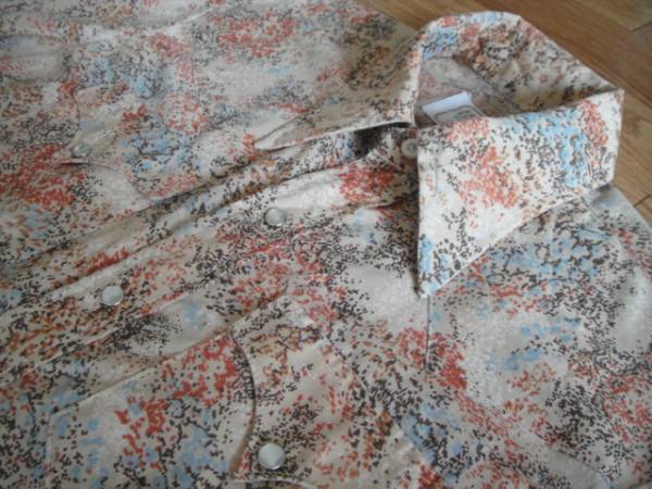 ■70s Vintage■ H BAR C 総柄 ウエスタンシャツL■HBARC 送240