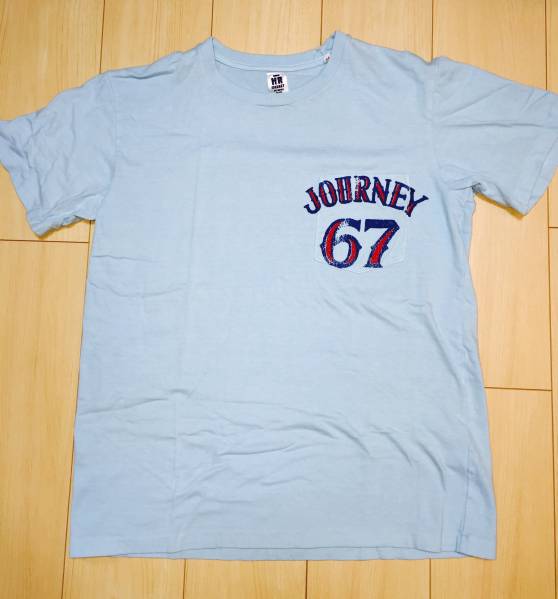 新品★ハリランJOURNEYポケットTシャツ★サックスM