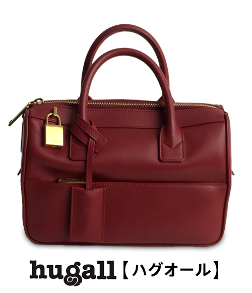 サンローランパリ 2WAY レザー ミニボストンバッグ レッド サン 