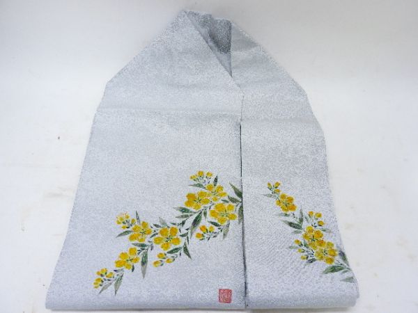 2034/▲名古屋帯 作者不明 落款有 太鼓柄 和装小物 着物