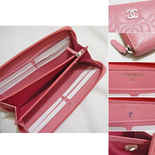 1円～シャネルCHANELカメリア長財布 ピンク パリ購入 ☆CHANEL