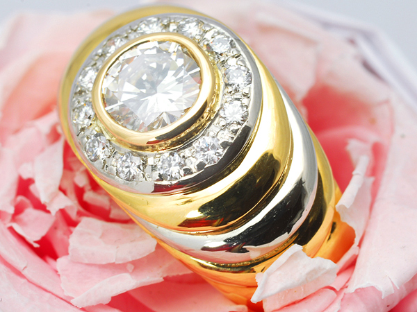 [1円]461万『豪華メンズ0.960ct/12.65g』H/SI1/Gダイヤリング