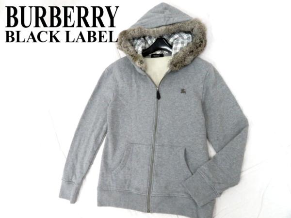 良品○バーバリーブラックレーベル リアルファー付き パーカー は 男性