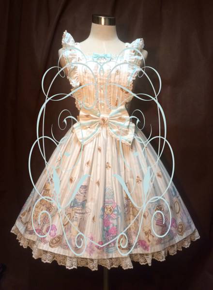 ★Angelic Pretty★涙のグラスボトルエプロンJSK(サックス)