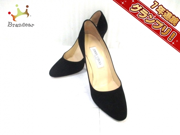 【JIMMY CHOO】ジミーチュウ　パンプス　37 メタルソール　スエード　黒 ジミーチュウ パンプス 37 レディース 黒 スエード JIMMY CHOO JIMMY