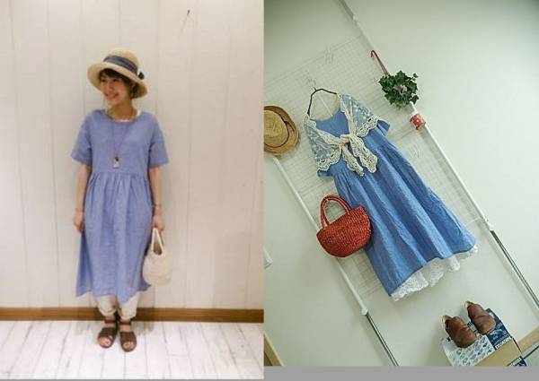 新品sm2★自由が丘店ブログ掲載★綿麻 千鳥 前後着 ワンピース　