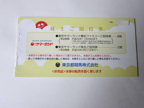 サマーランド 株主ご招待券 1冊