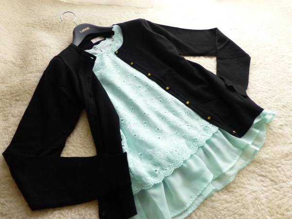 新品ロディスポット★オーガンジーレースブラウス＆カーディガン