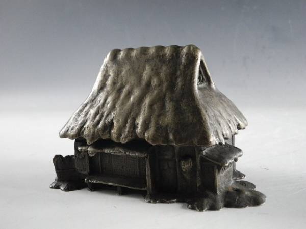 ◇栄◇金工師 大島如雲 造 鋳銅 彫刻 葛屋 香炉 置物