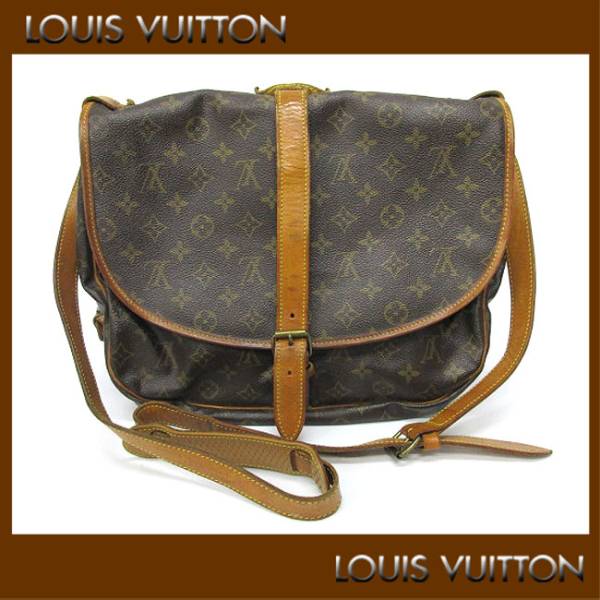 1円★【ヴィトン】モノグラム ソミュール35 ショルダーバッグ