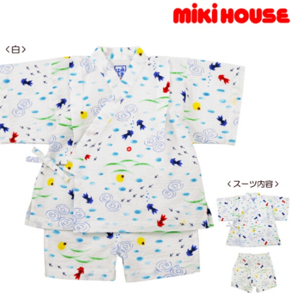 新品タグ付き☆ミキハウス 甚平 ￥6264 浴衣 120 金魚 パジャマ