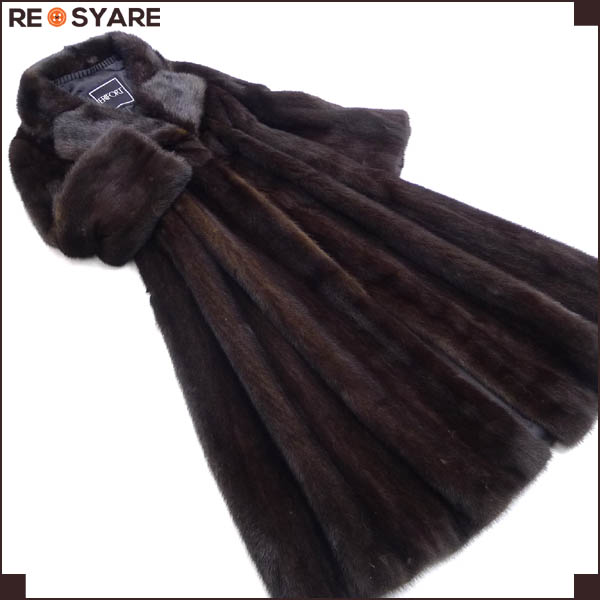 高級*美品*ERIFORT*ミンク*本毛皮*110cm超ロング*コート*15832