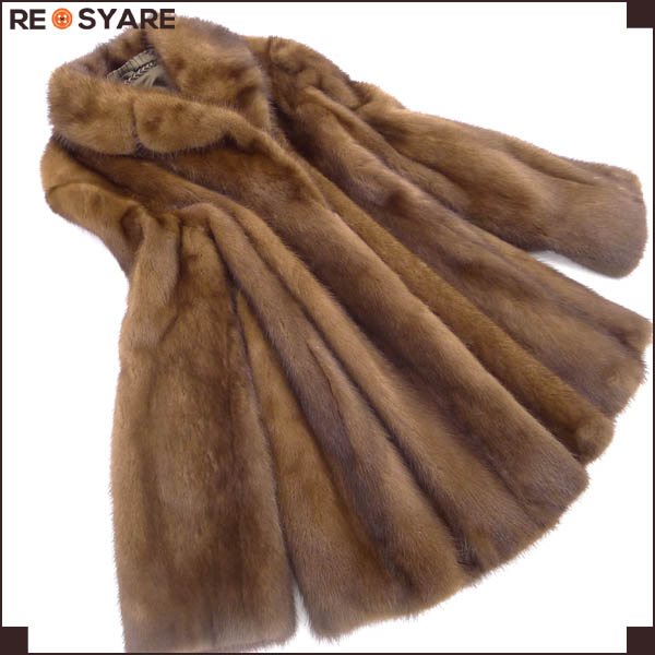 美品*デミバフ*ミンク*本毛皮*リアルファー*コート*13*15816