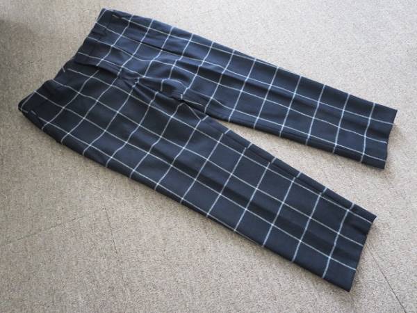 *アンタイトルUNTITLED*紺×白ウインドウペインチェックパンツ42