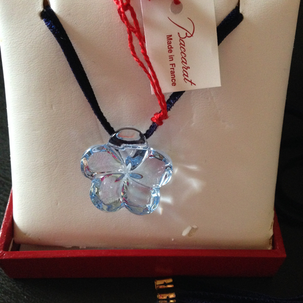 Baccarat☆バカラ ブルーのお花チョーカー クリスタル ＊自己紹介をご