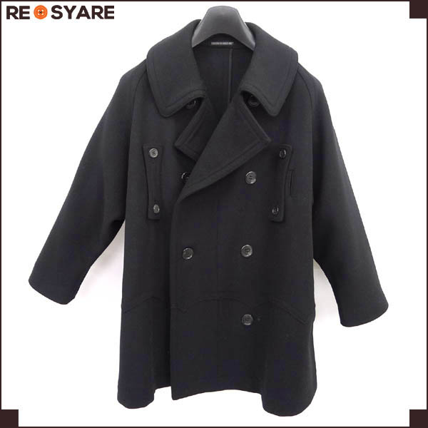 美品ヨウジヤマモトY'sオーバー*ビッグPコート*デザイン*2黒7216