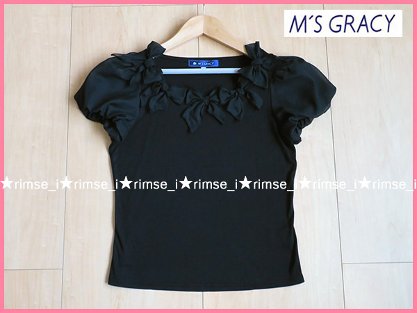 エムズグレイシー★リボン付カットソー トップス 40カタログ掲載