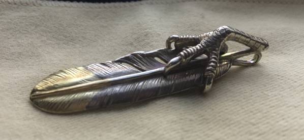 希少 ゴローズ 銀爪先金フェザー 右_1