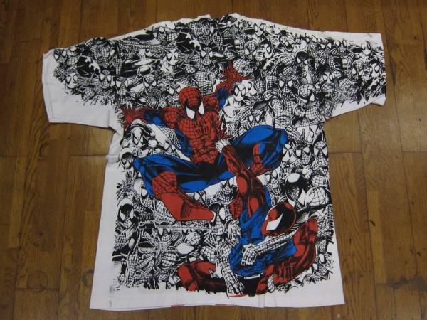 90's スパイダーマン Tシャツ ビンテージ アメコミ MARVEL 総柄