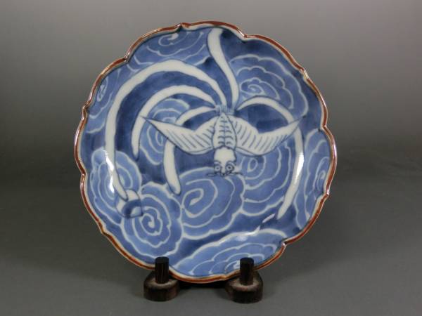 【凛】古伊万里　白抜き鳥文の小皿　その３
