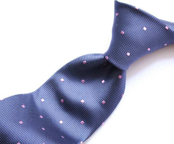 *SL*♯新品♯マイケルコースお洒落な紺にピンクドット柄ネクタイ