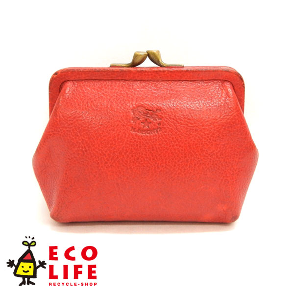 イルビゾンテ がま口コインケース 財布 レザー 牛革 赤 F75194