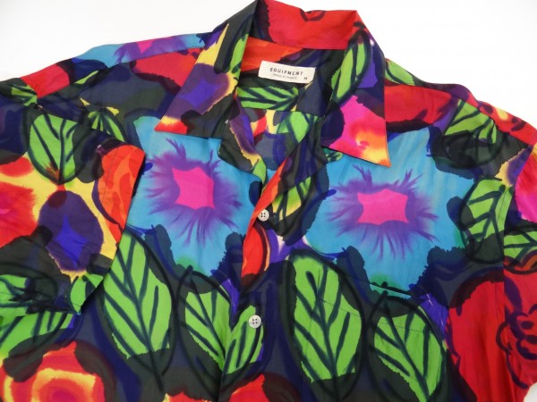 ★EQUIPMENT エキプモン 半袖シルク花柄シャツ