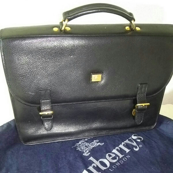 BURBERRYS バーバリー 革ブリーフケース ブラック 中古 USED