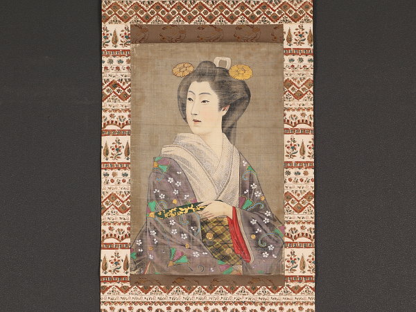 【伝来】a3775 洋風美人画 明治頃