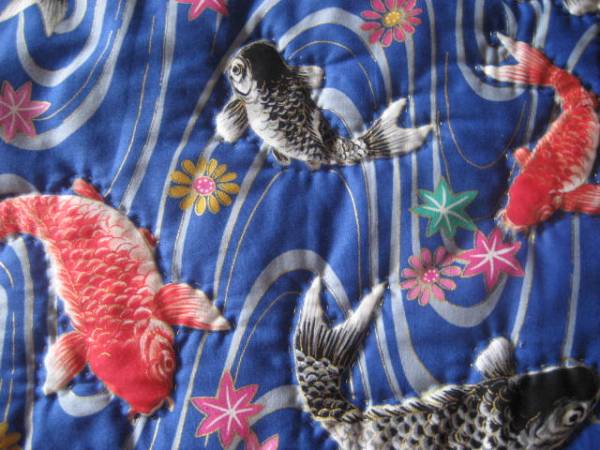 ☆ハンドメイドタペストリー 鯉の絵柄 カラー 金糸 縁起物 五月人形