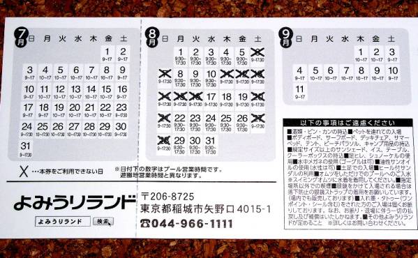 よみうりランド プールWAI | よみうりランドプールWAI平日ご招待券3枚 