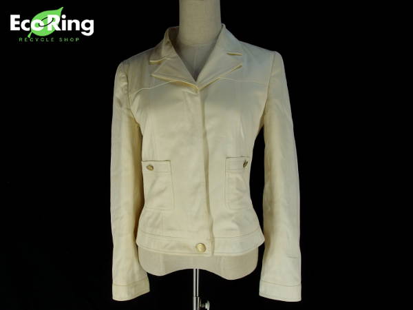 1円 シャネル ブルゾン ジャケット size38 ホワイト BJ863