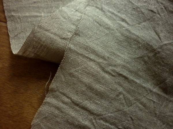 布地ws*5m♪リネン100%ワッシャー無地/モスグリーン系