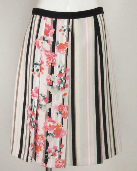 マックスマーラウィークエンド 花柄×ストライプスカート 42 MAX MARA