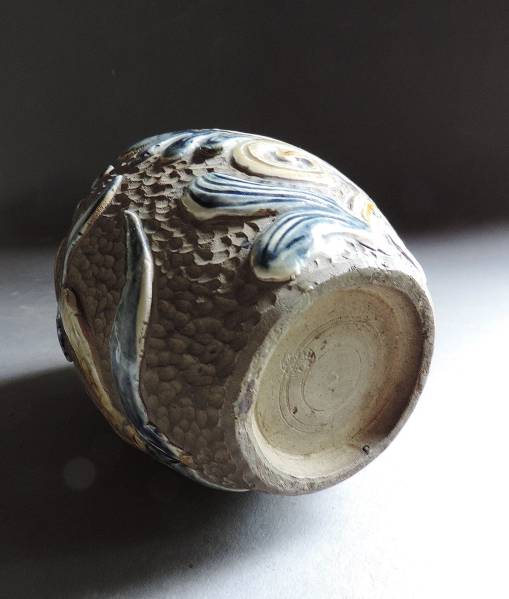 琉球古典焼 壺屋焼 エジプト文 掻き落とし壺 約24cm 大正〜昭和初期 民藝 琉球古典焼 壺屋焼 掻き落とし壺 民藝 大正〜昭和初期 約24cm エジプト