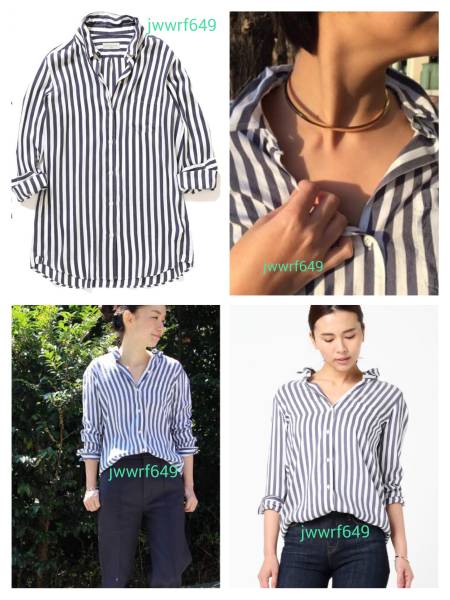 極美品☆ドゥージィエムクラス ワイヤーシャツ ストライプ Deuxieme